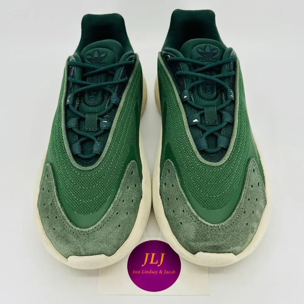 Adidas Youth Ozelia 'Shadow Green Orange' Athletic Sneakers HP3255 Size 7